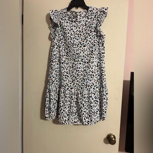 SHEIN Dress with Black and Blue Leopard Print